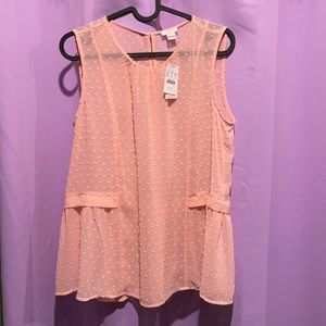 NWT peach colored sheer blouse